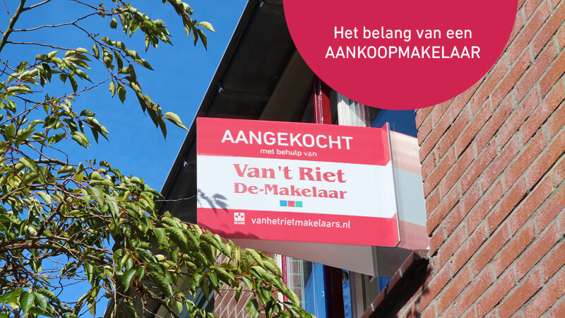Aangekocht bord op woning - aankoopmakelaar